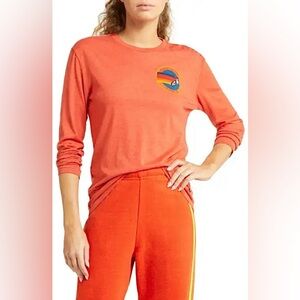 ‼️RARE‼️🎸AVIATOR NATION🎸🔥NWOT🔥Circle Cotton Blendong Sleeve T-Shirt—S